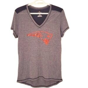 Majestic NFL Patriots V-Neck T-Shirt Fan Fashion Top S